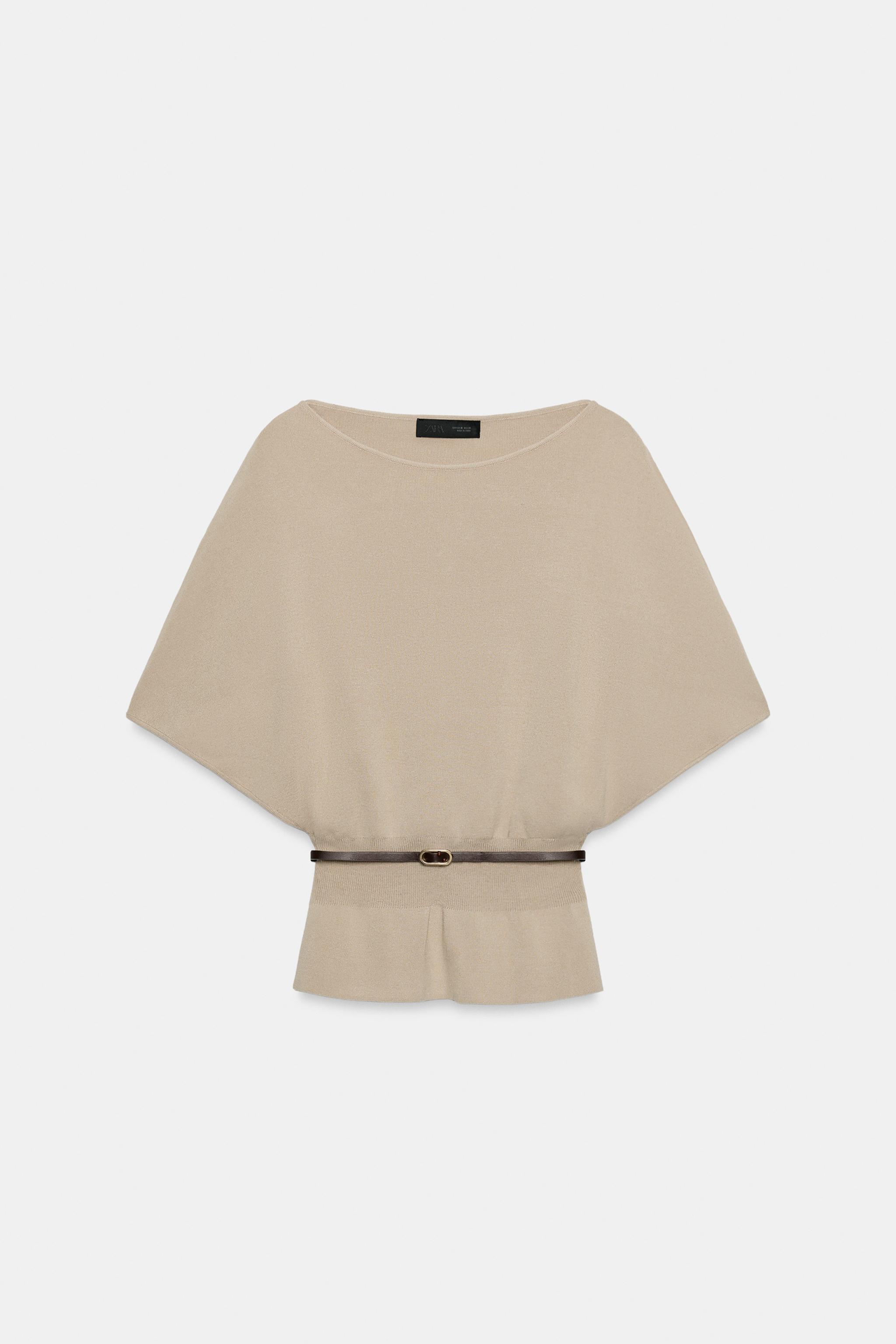 BELTED KNIT TOP